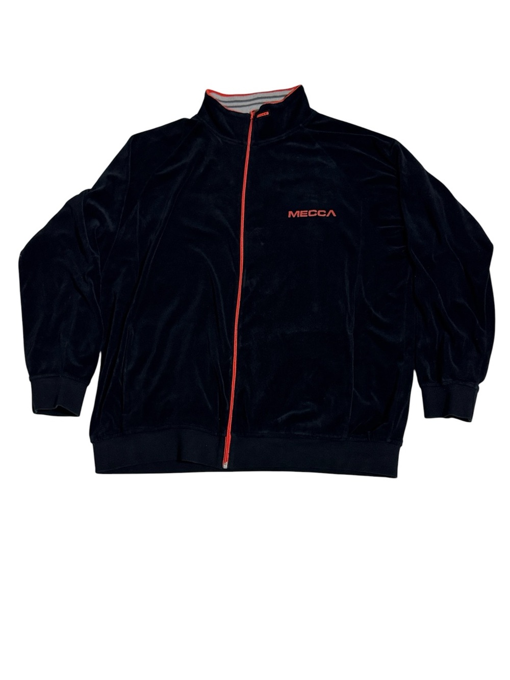 Vintage MECCA Men's 3XL Black Blue Full-Zip Sweatshirt HipHop Y2K Retro Street